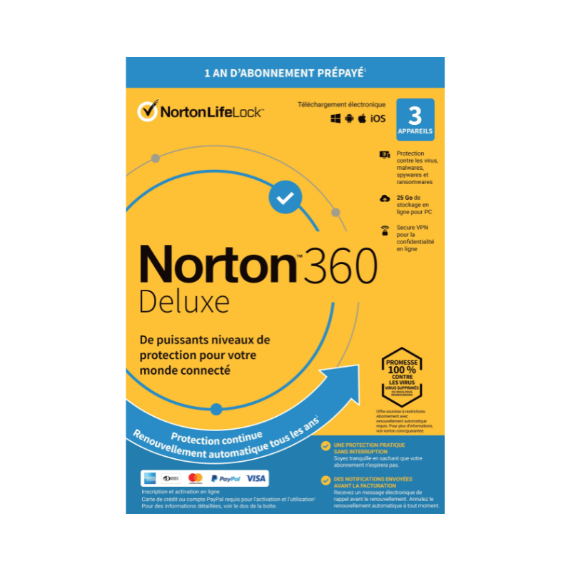 Norton 360 Deluxe 2024 - 3 appliances - 1 year subscription - Alfa Descompte