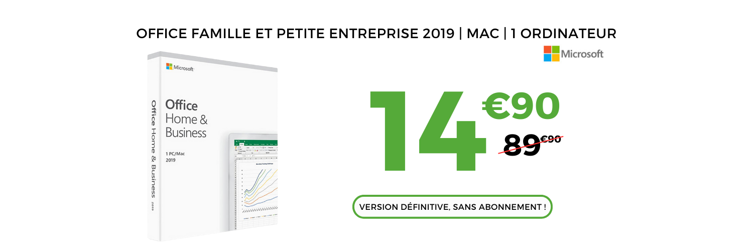 Office Famille et Petite Entreprise 2019 – Mac – 1 utilisateur